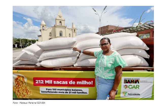 Governo atua no combate à seca em 195 municípios baianos; serão distribuídas 212 mil sacas de milho para alimentação animal